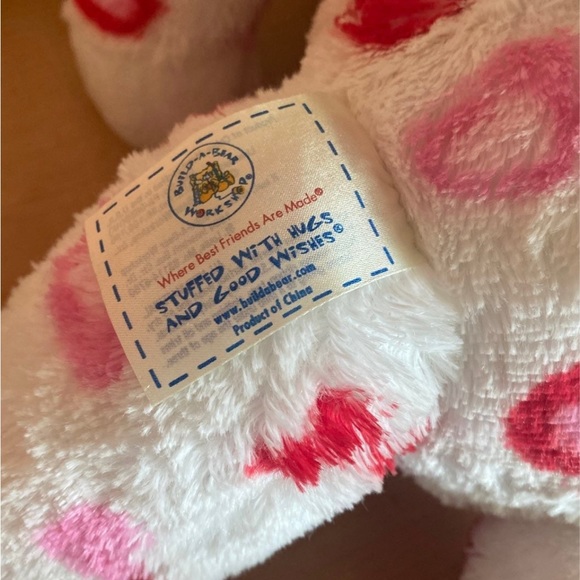 Build a Bear Workshop Plush Valentines Heart White Bear - Picture 6 of 10